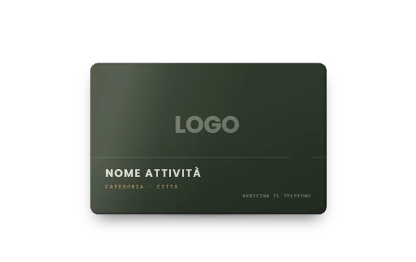 Card TagRecensioni, finitura Oliva